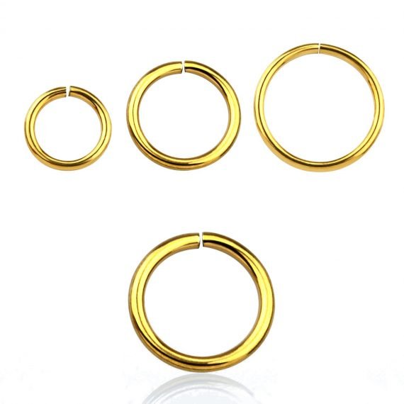 391#piercing seamless gold ring