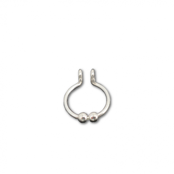 sterling silver fake septum with two beads
